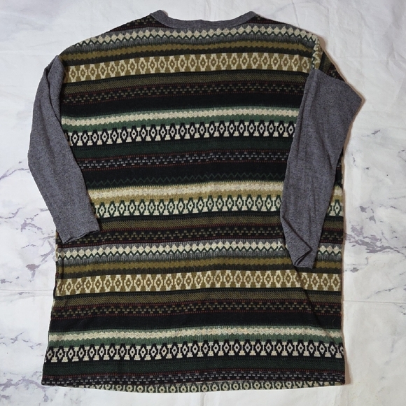 Cherish Gray and Green Print Knit Tunic Sweater - Picture 6 of 6